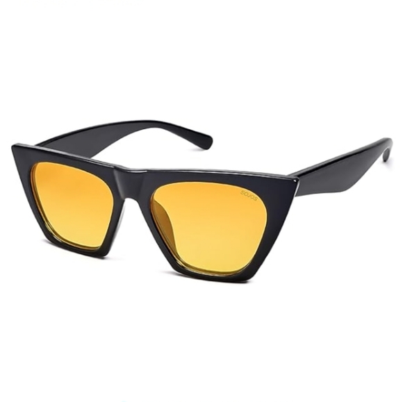 Sogo Accessories - Oversized Square Cateye Polarized Sunglasses Big Frame SJ2115 Yellow